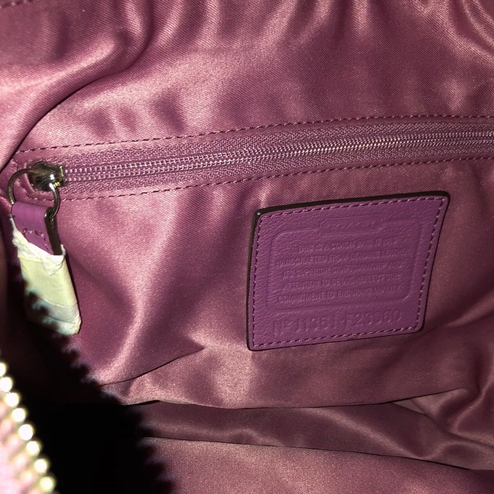 Coach Pink Leather Shoulder Bag with Tassel - Picture 8 of 10